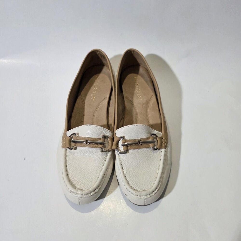 Aerosoles Womens Slip On Loafers Beige Sz 9 M